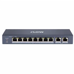 iFLOW F-SW-EU410POE-V/L 8 ������ 10/100Mbps PoE + 2 ����� Uplink 10/100/1000Mbps, ������ PoE 60��