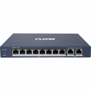 iFLOW F-SW-EM610POE-VM/L ����������� 8 ������ 10/100/1000Mbps PoE + 2 ����� Uplink 10/100/1000Mbps, ������ PoE 60��