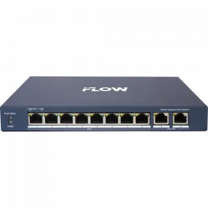 iFLOW F-SW-EM610POE-VM ����������� 8 ������ 10/100/1000Mbps PoE + 2 ����� Uplink 10/100/1000Mbps, ������ PoE 110��